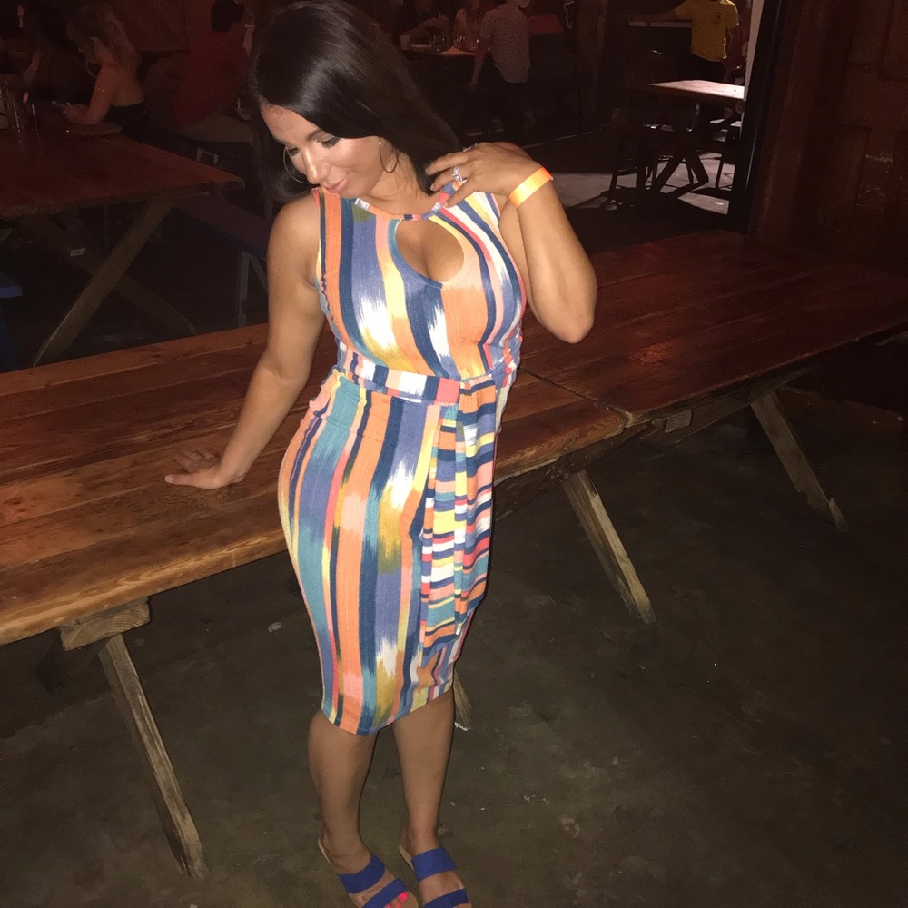 cute multi striped dress